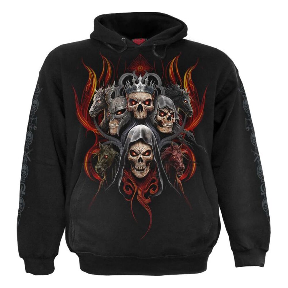 Spiral Unisex Adult Revelation Back & Sleeve Print Hoodie / Black